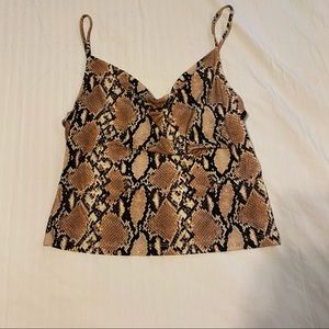 Urban outfitters snake print cowl neck tank
